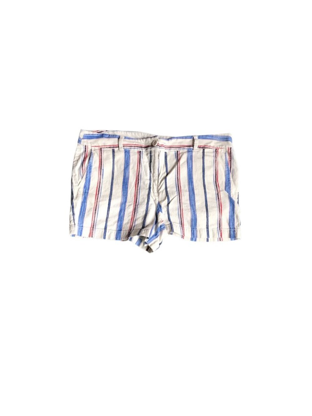 Loft White, Red and Blue Striped 4” Short